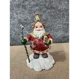 Christopher Radko Woodland Winds Frosty Leaf Santa Christmas Ornament